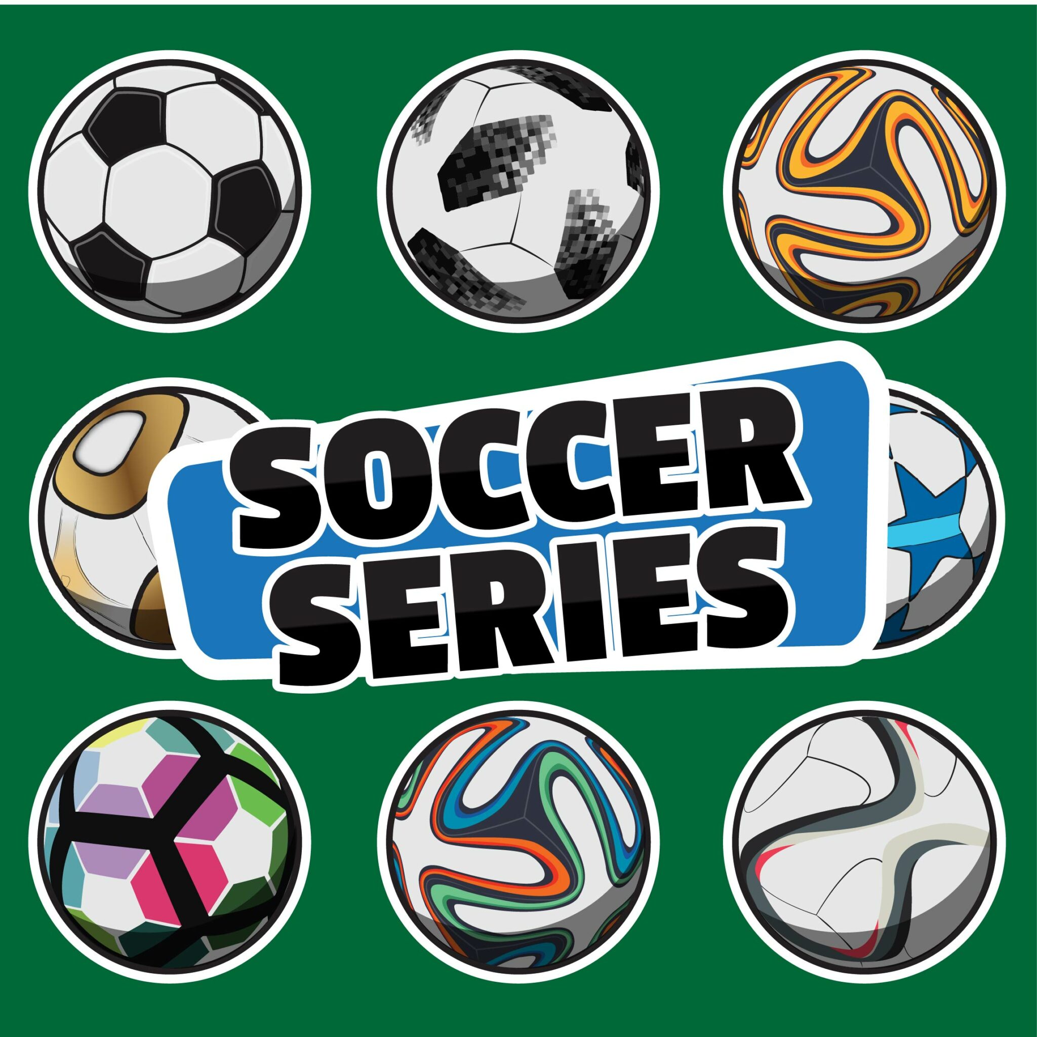 Flat design soccer ball series cover image.