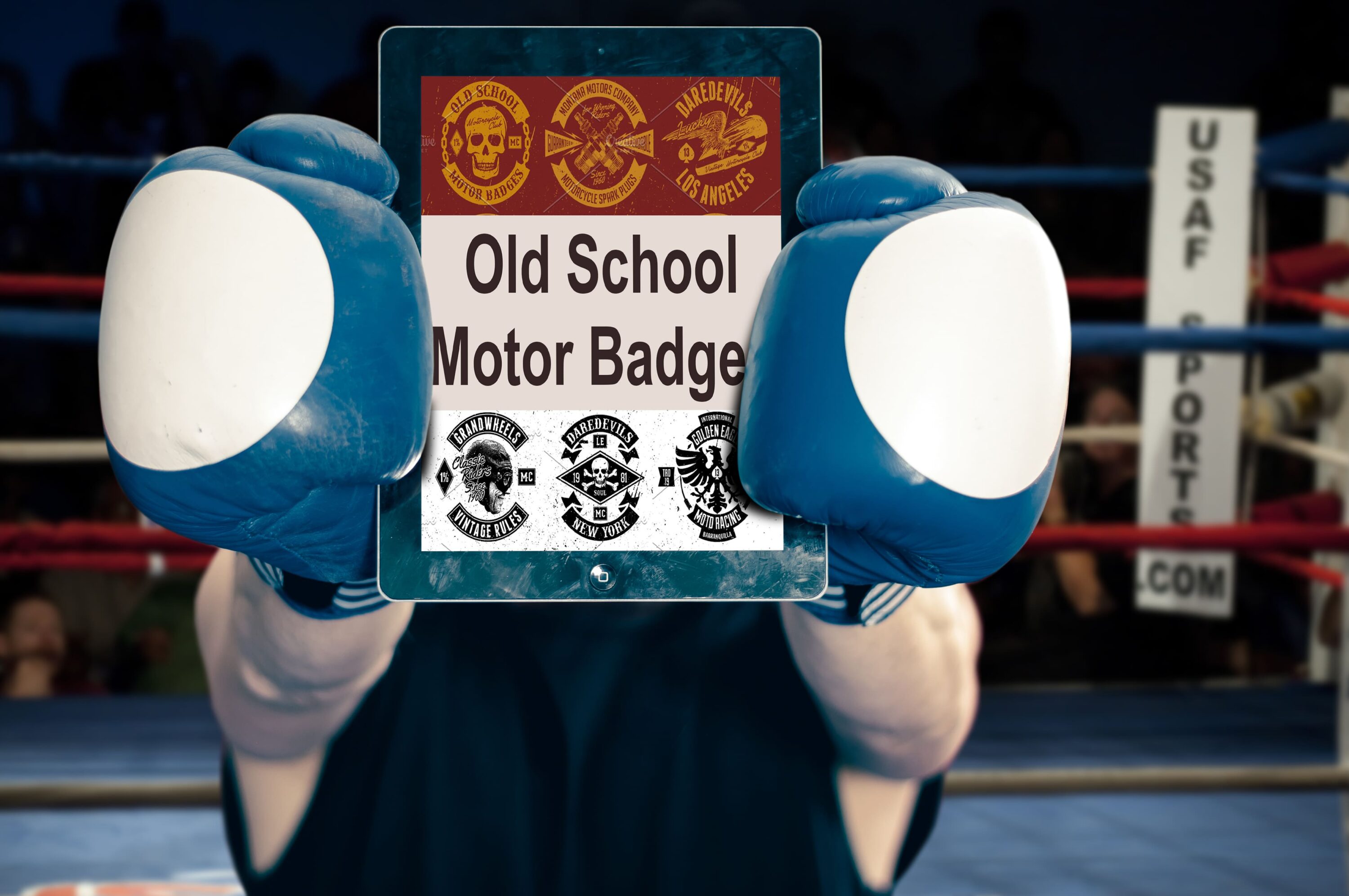Tablet option of the Old School Motor Badges.