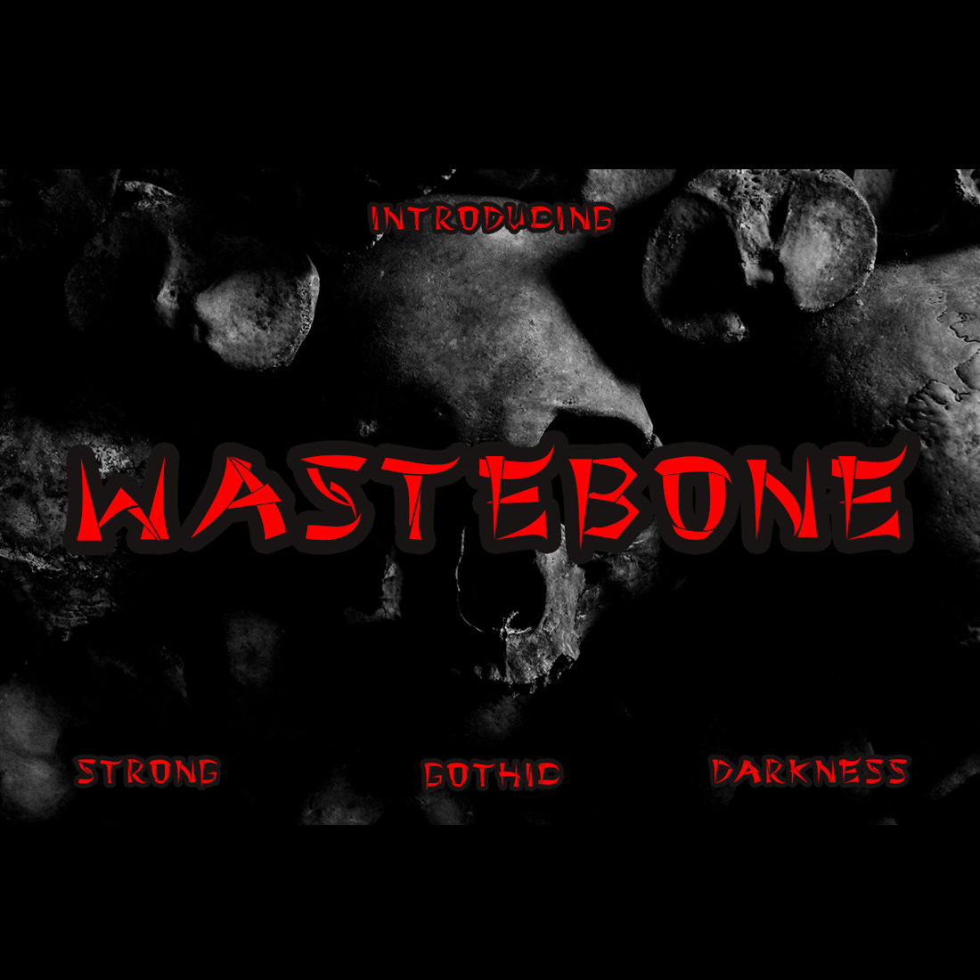 Introducing of Wastebone Blackletter Fonts in gothic style.