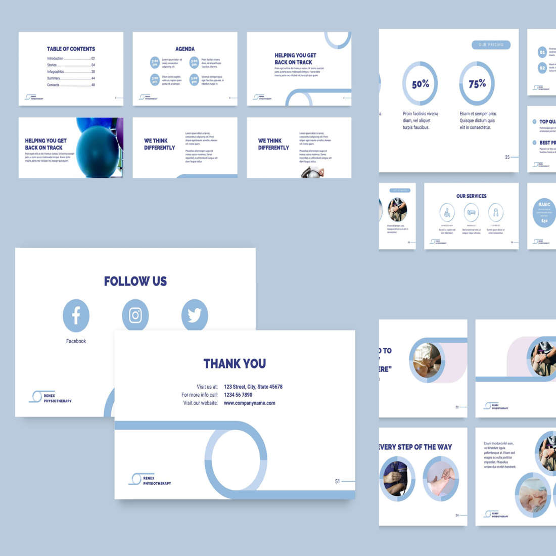 Physiotherapy PowerPoint Presentation Template cover image.