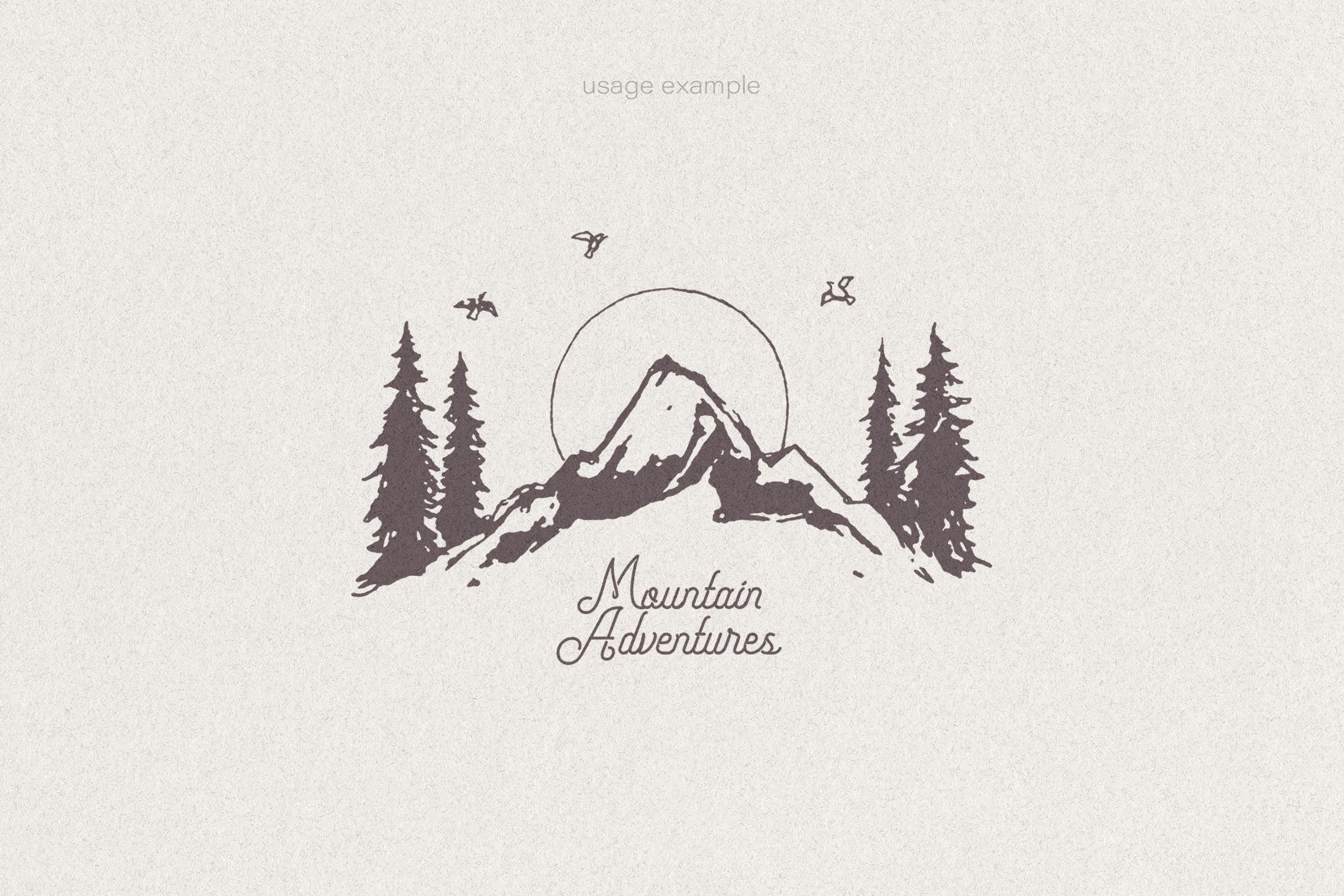Logo with mountain.
