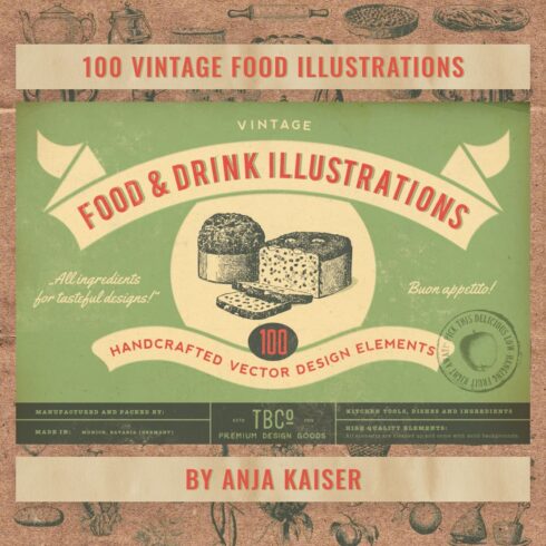 100 Vintage Food Illustrations.