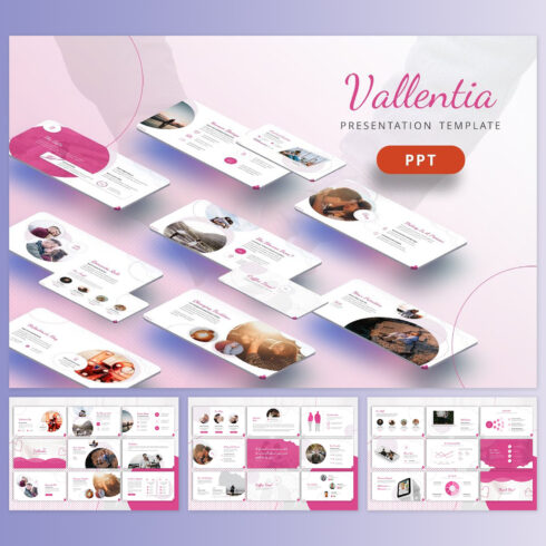 Valentia - Love Powerpoint Template cover.