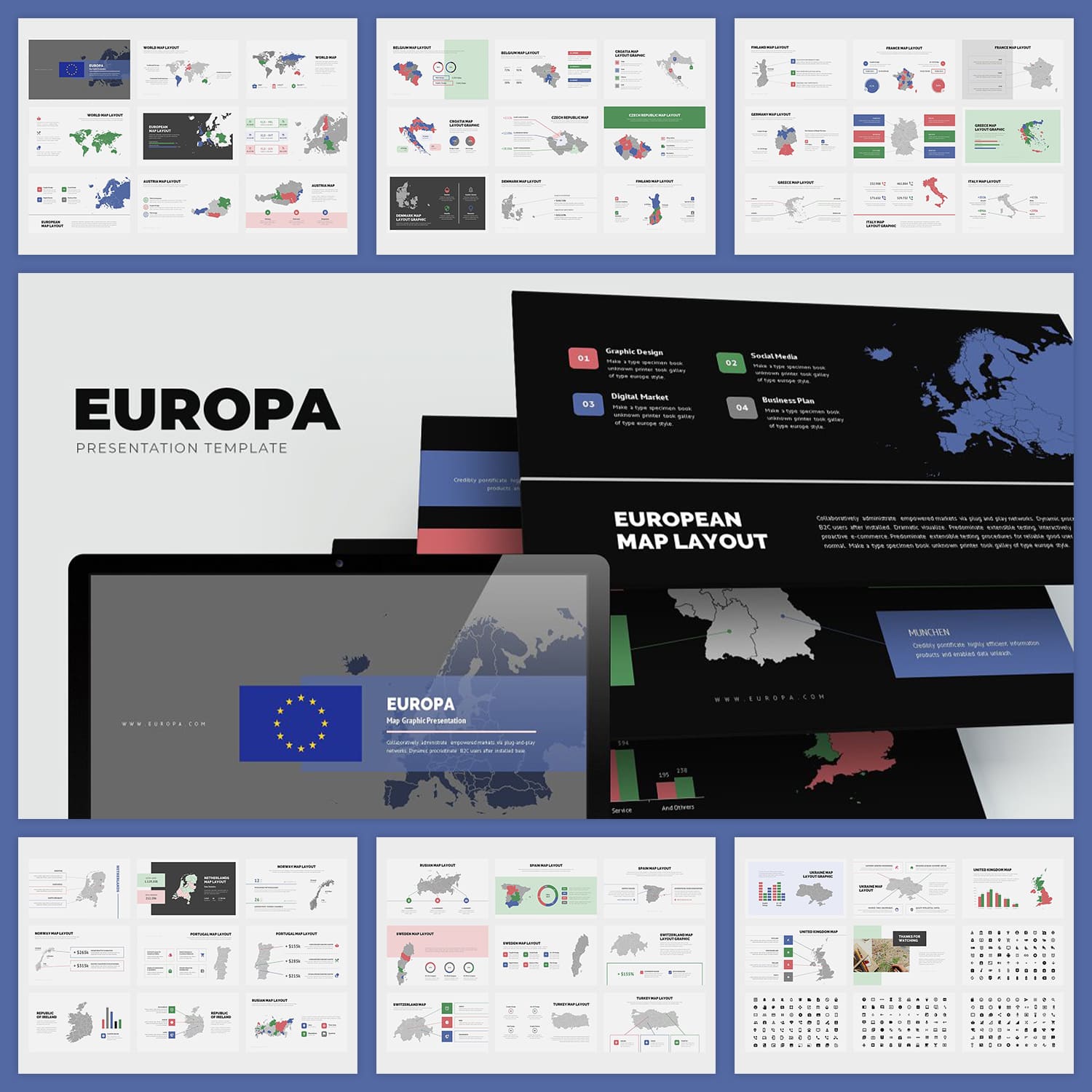 Europa : Europe Area Map Keynote.