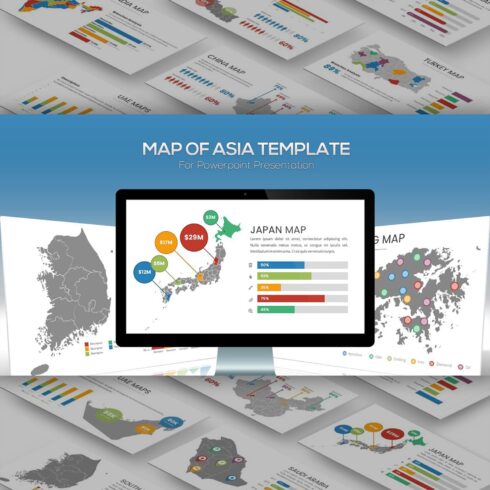 Asia Maps Powerpoint Template.