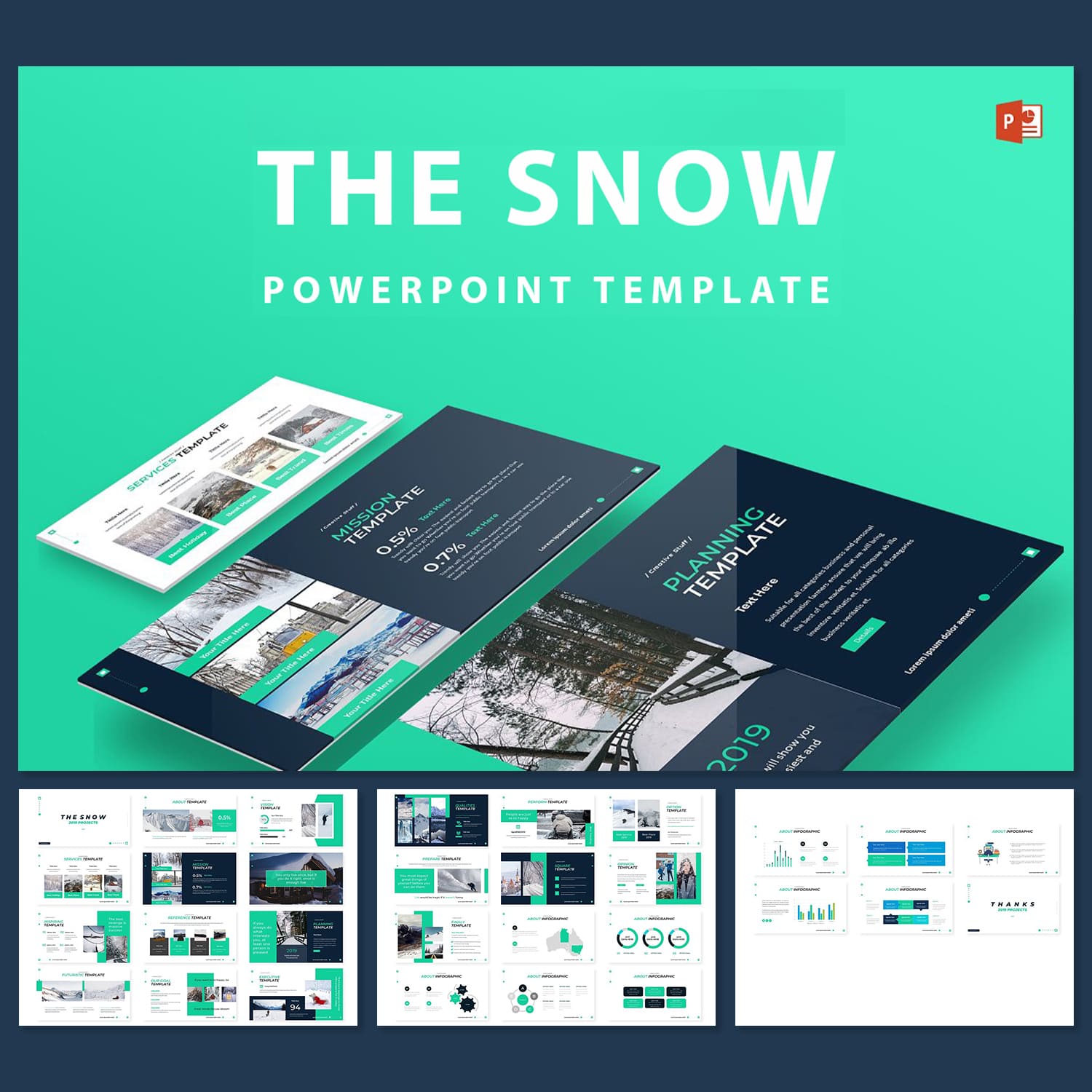 The Snow Powerpoint Template Example.