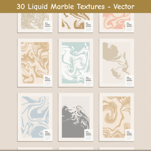 30 Liquid Marble Textures - Vector.