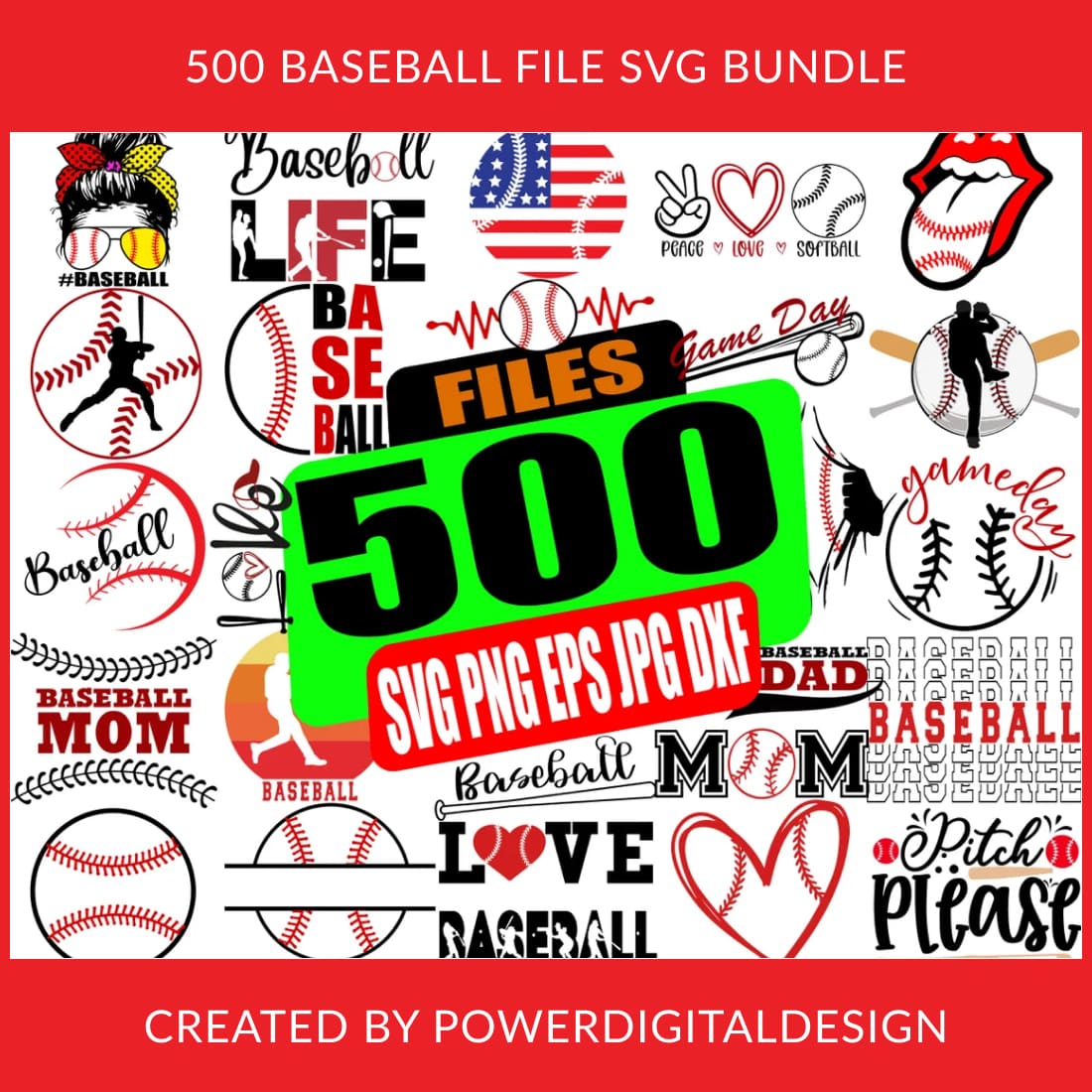 500 Baseball file SVG Bundle.
