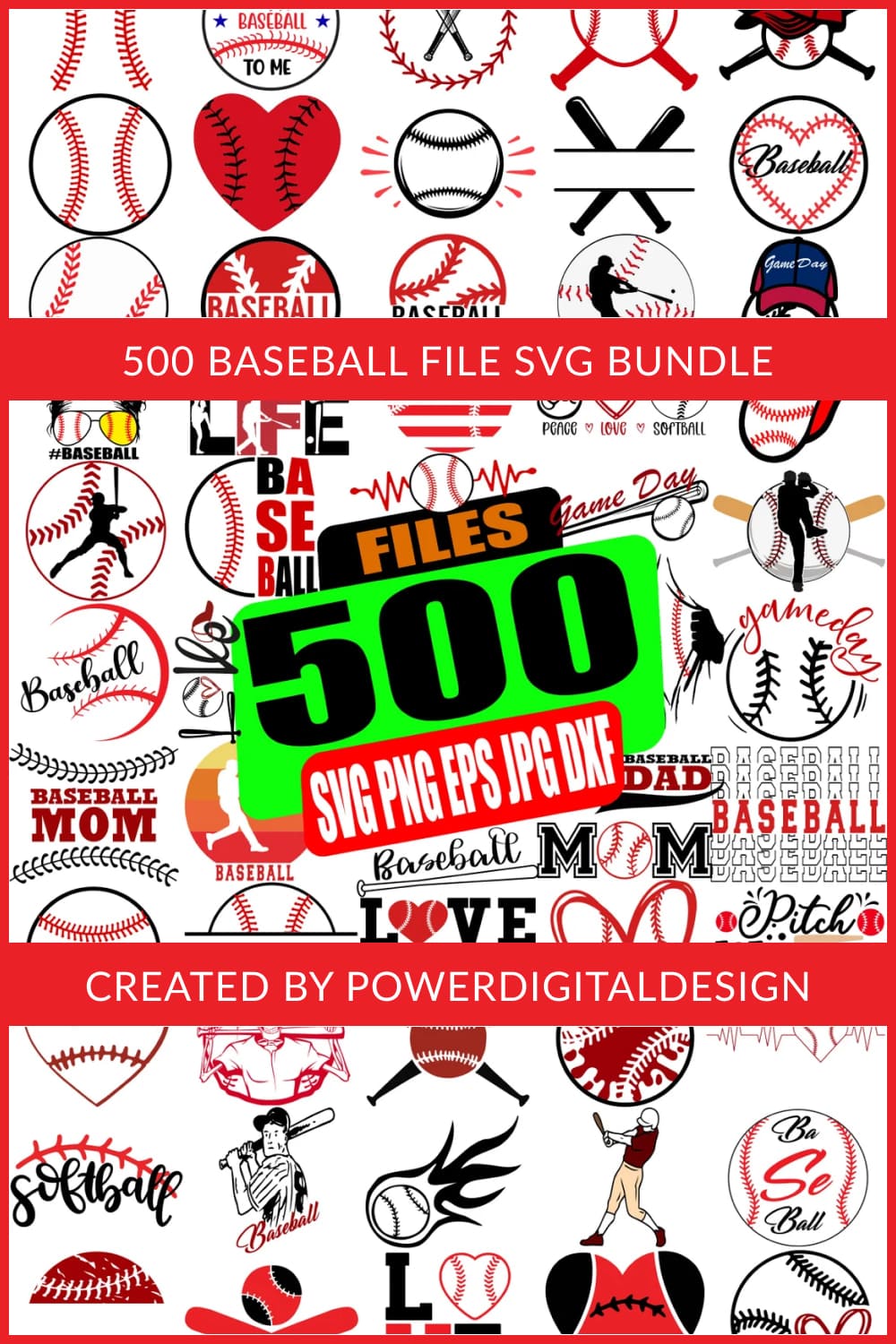 01 500 baseball file svg bundle pinterest