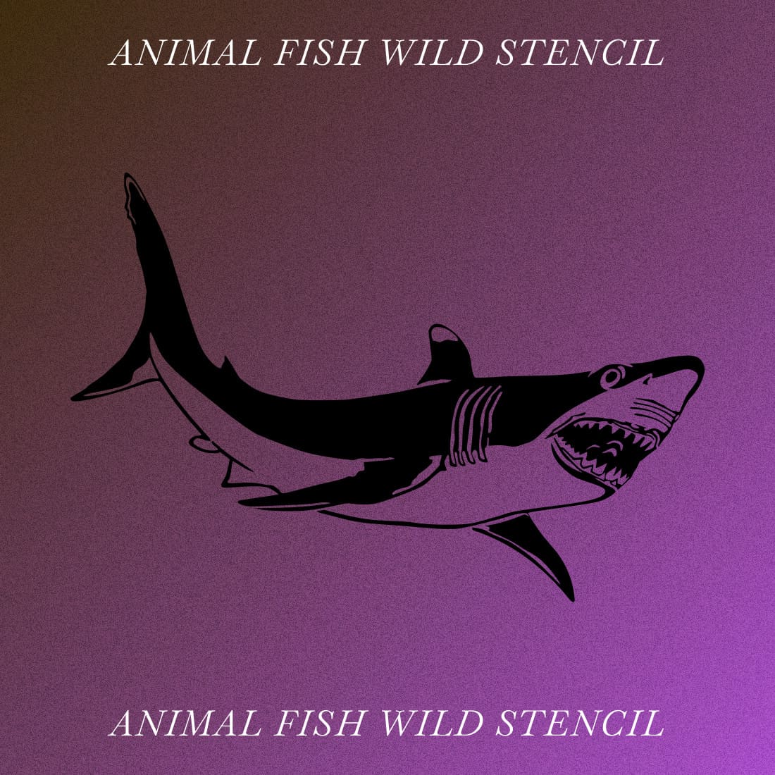 Animal Fish Wild Stencil - Purple Colorful Image.