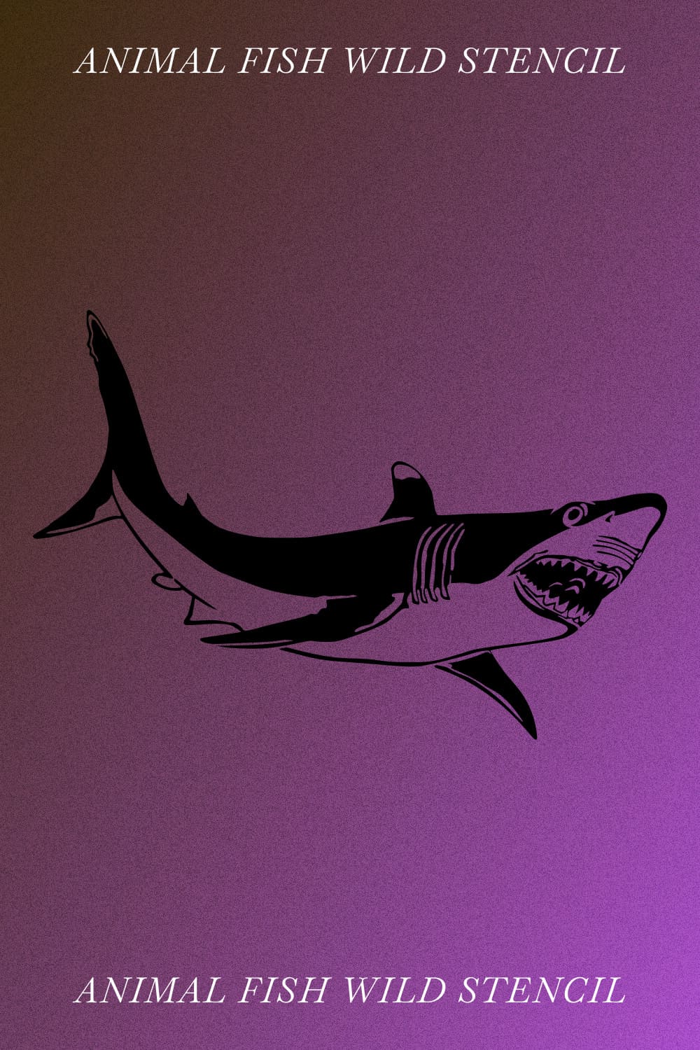 Animal Fish Wild Stencil - Pinterest Image.