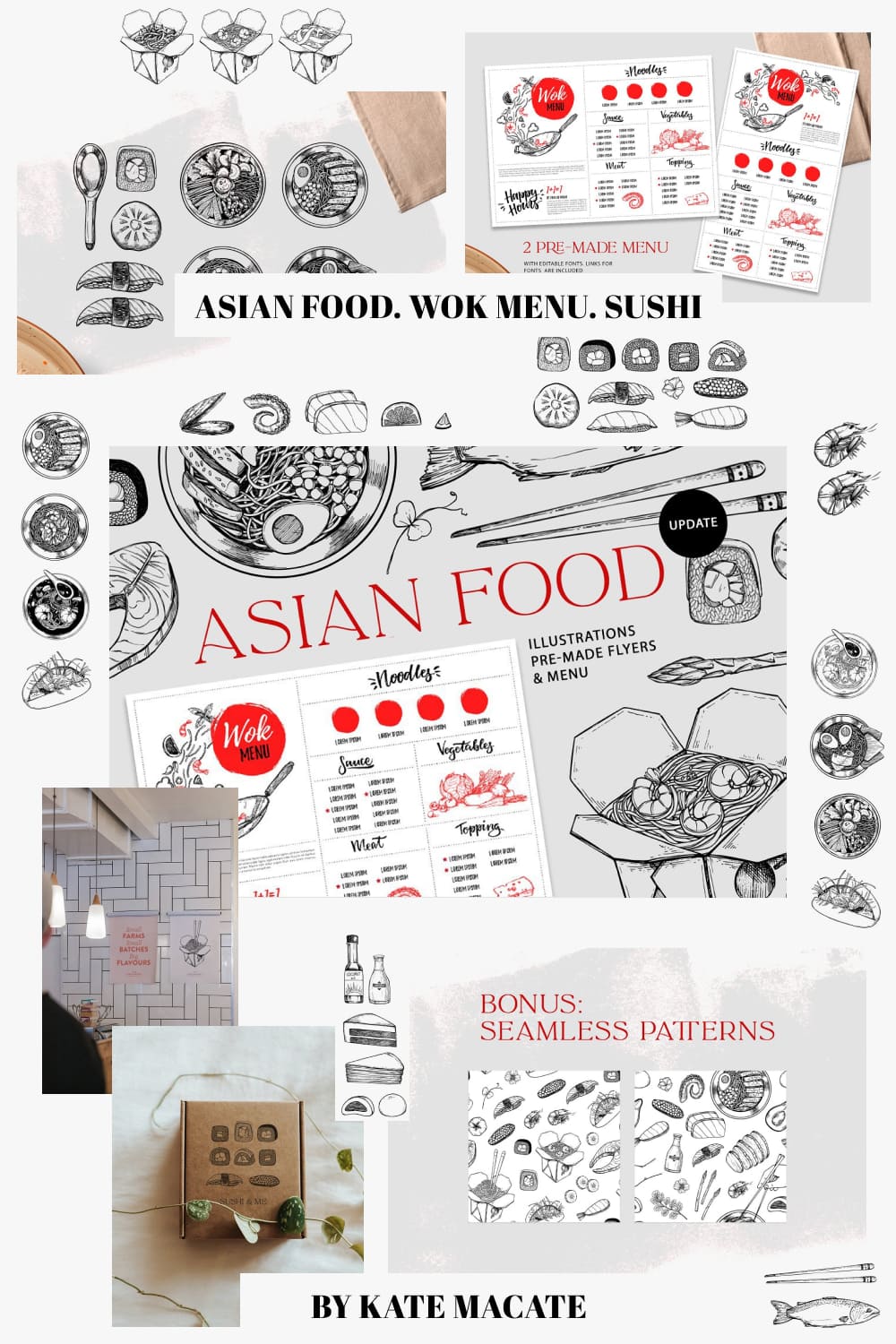 01 asian food. wok menu. sushi pinterest