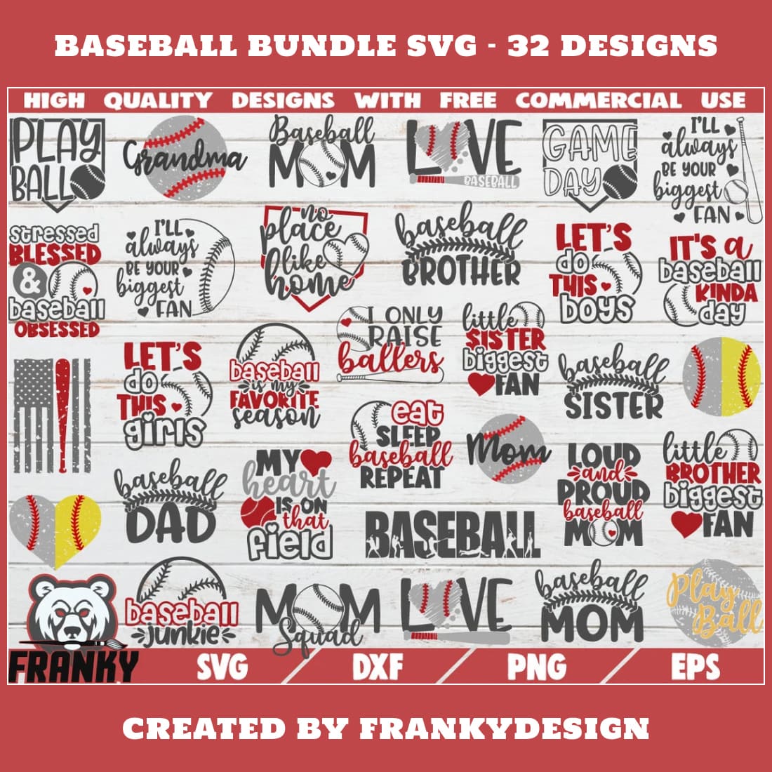 Baseball bundle SVG - 32 Designs.