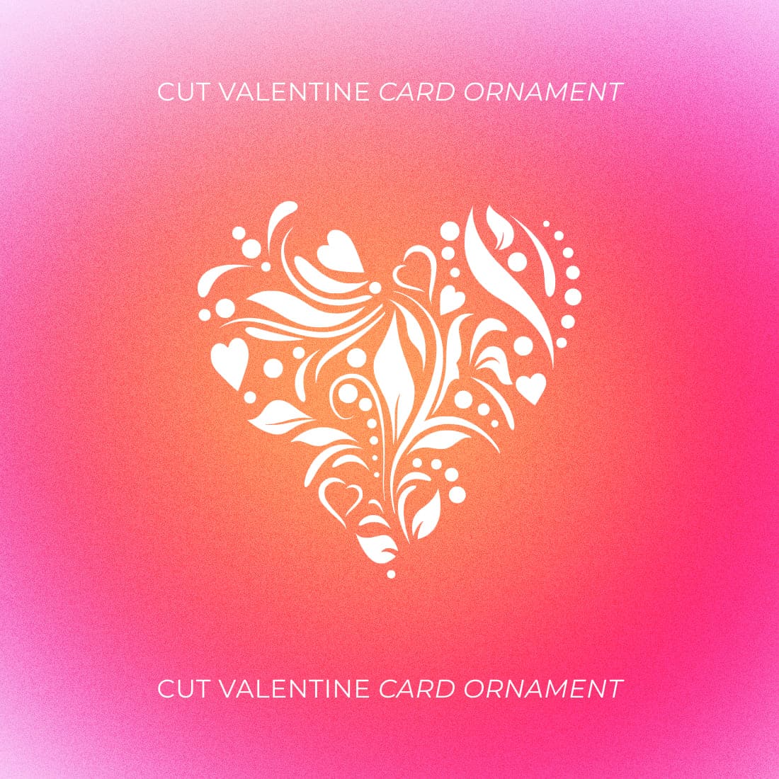 Cut Valentine Card Ornament - Great Colorful Preview.