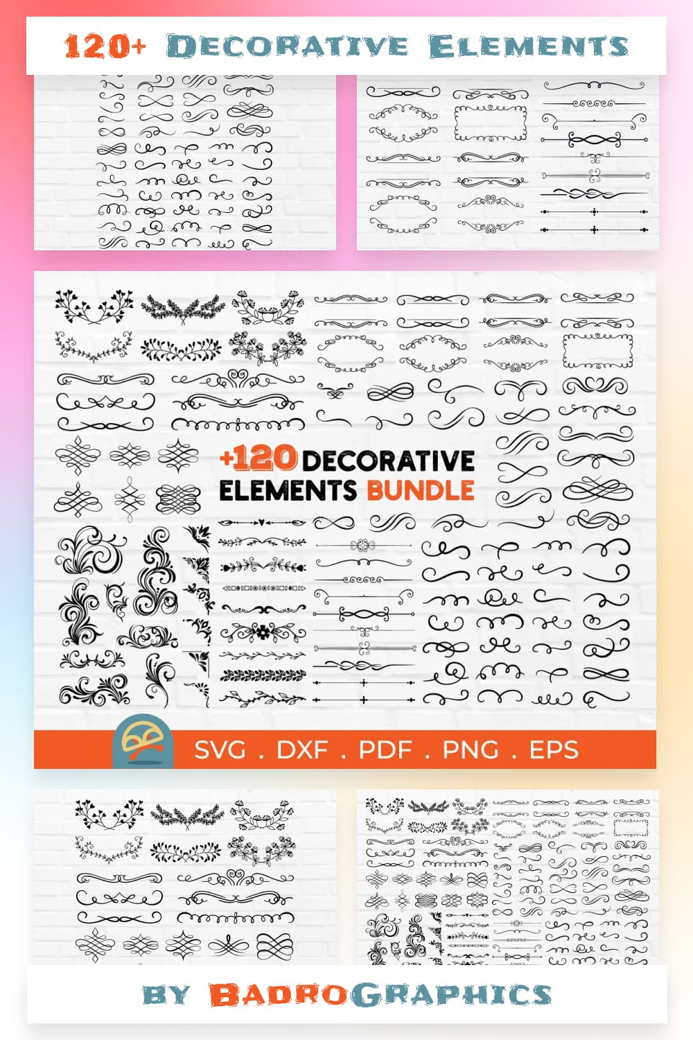 Different decorative Elements SVG.