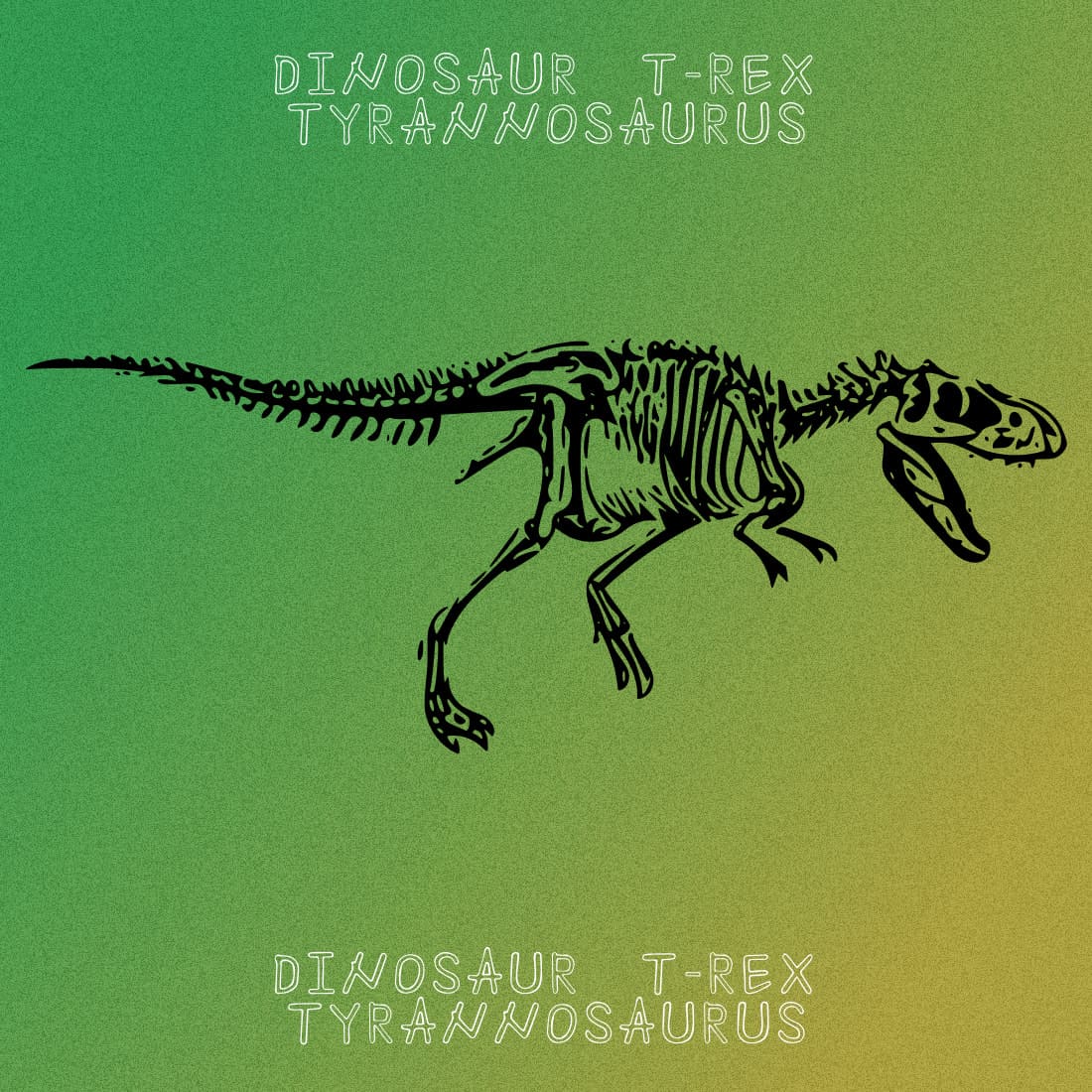 Dinosaur T-rex Tyrannosaurus - Green Colorful Image.