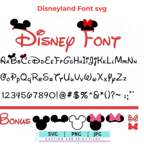 Disneyland Font Svg| Mickey Mouse Font T-shirt SVG.