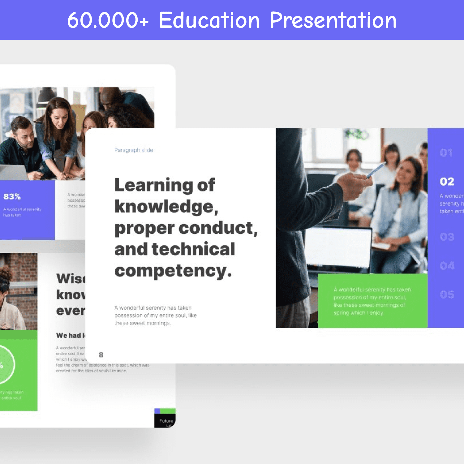 Minimalist modern education presentation template.