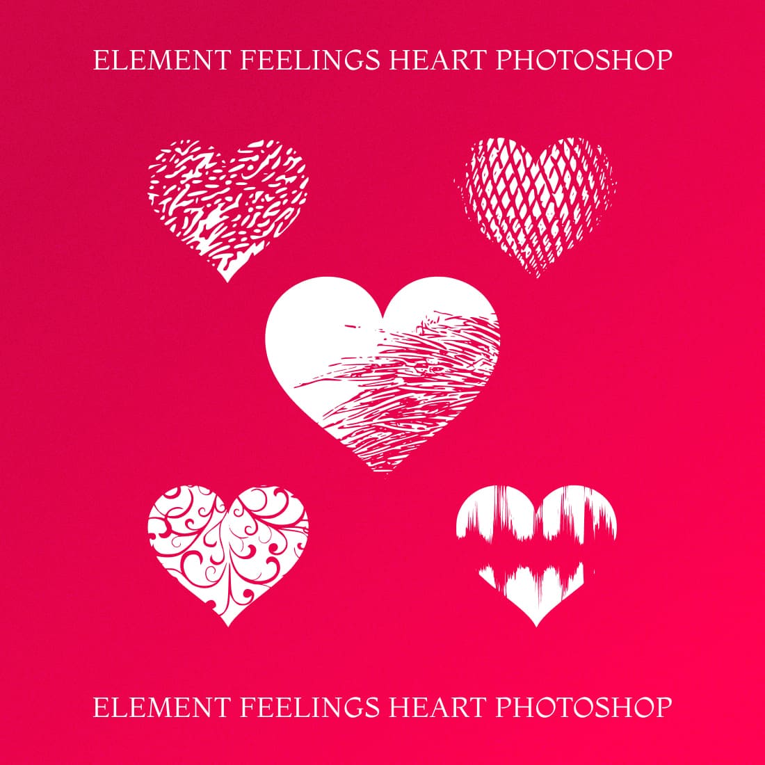 Element Feelings Heart Photoshop - Colorful Red Image Example.
