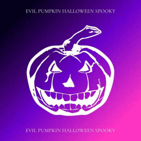 Evil Pumpkin Halloween Spooky - Purple Colorful Image.