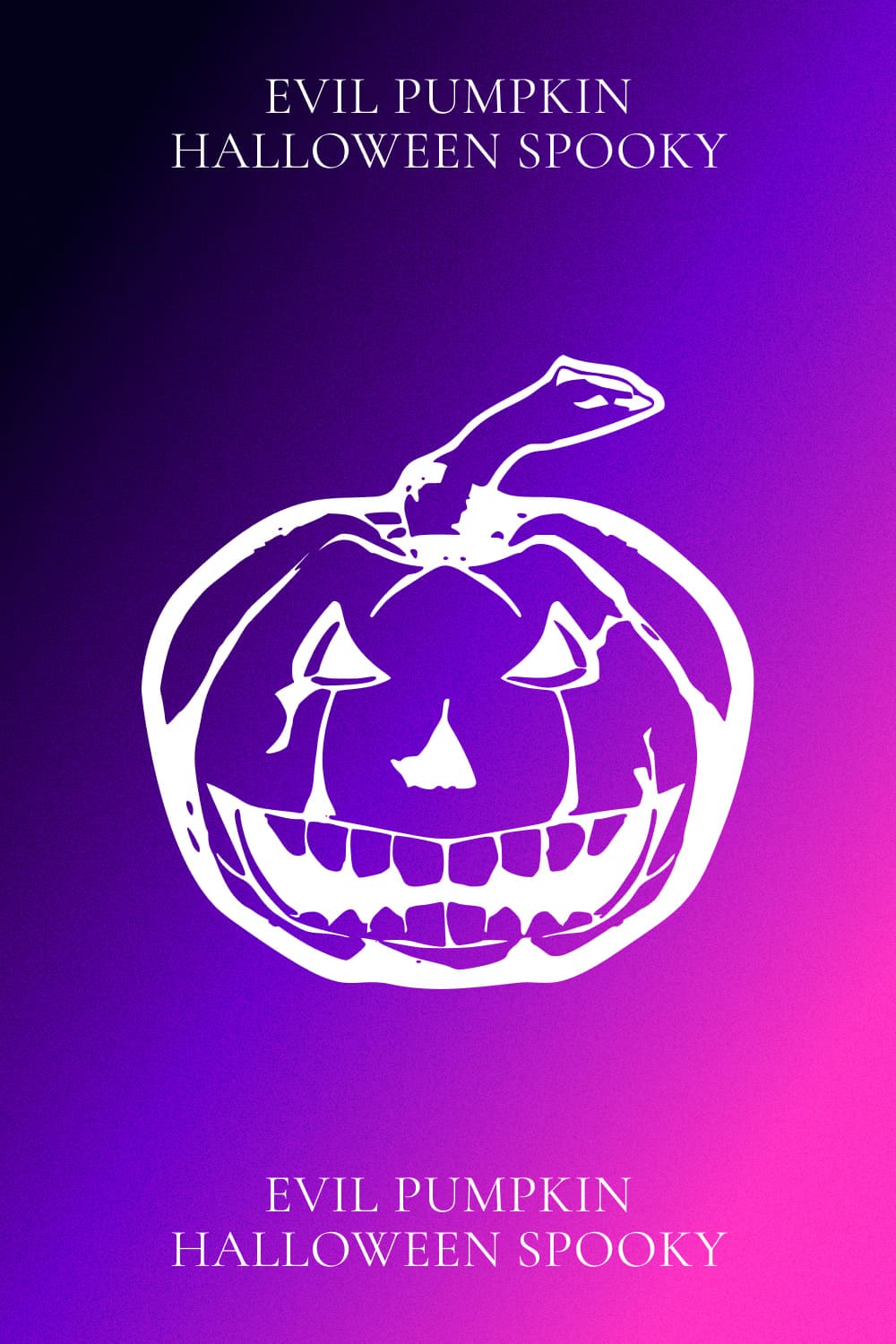 Evil Pumpkin Halloween Spooky - Pinterest Image.