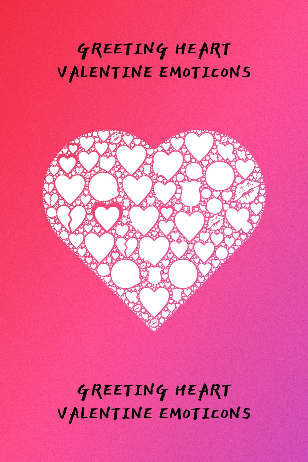 Greeting Heart Valentine Emoticons - Pinterest Image.