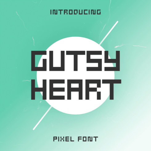 Gutsyheart Pixel Font Example.