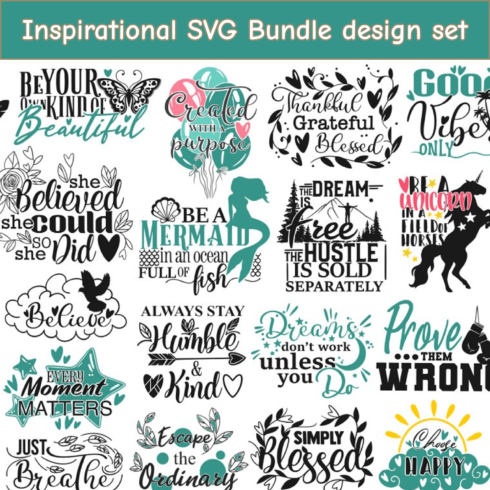 Inspirational SVG Bundle design set cover.