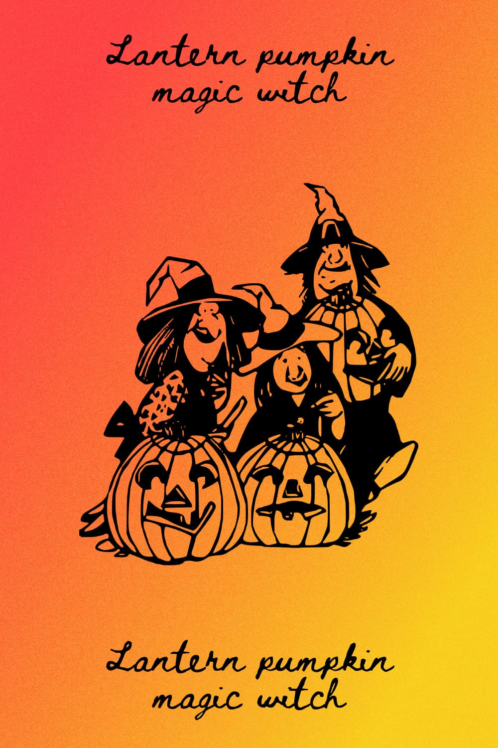 Lantern Pumpkin Magic Witch - Pinterest Image.