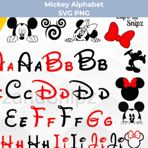 Mickey Alphabet SVG PNG Clipart – MasterBundles