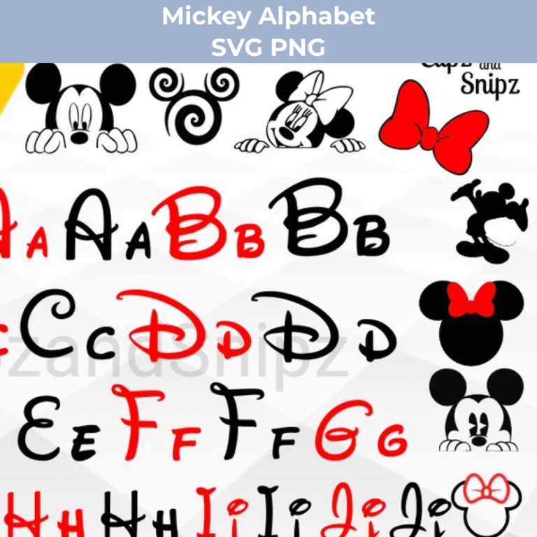 Mickey Alphabet Svg Png Clipart – Masterbundles