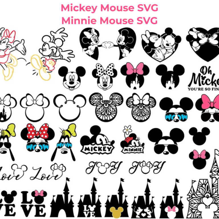 Mickey Mouse SVG, Minnie Mouse SVG, Mickey Head, Minnie Bow – MasterBundles