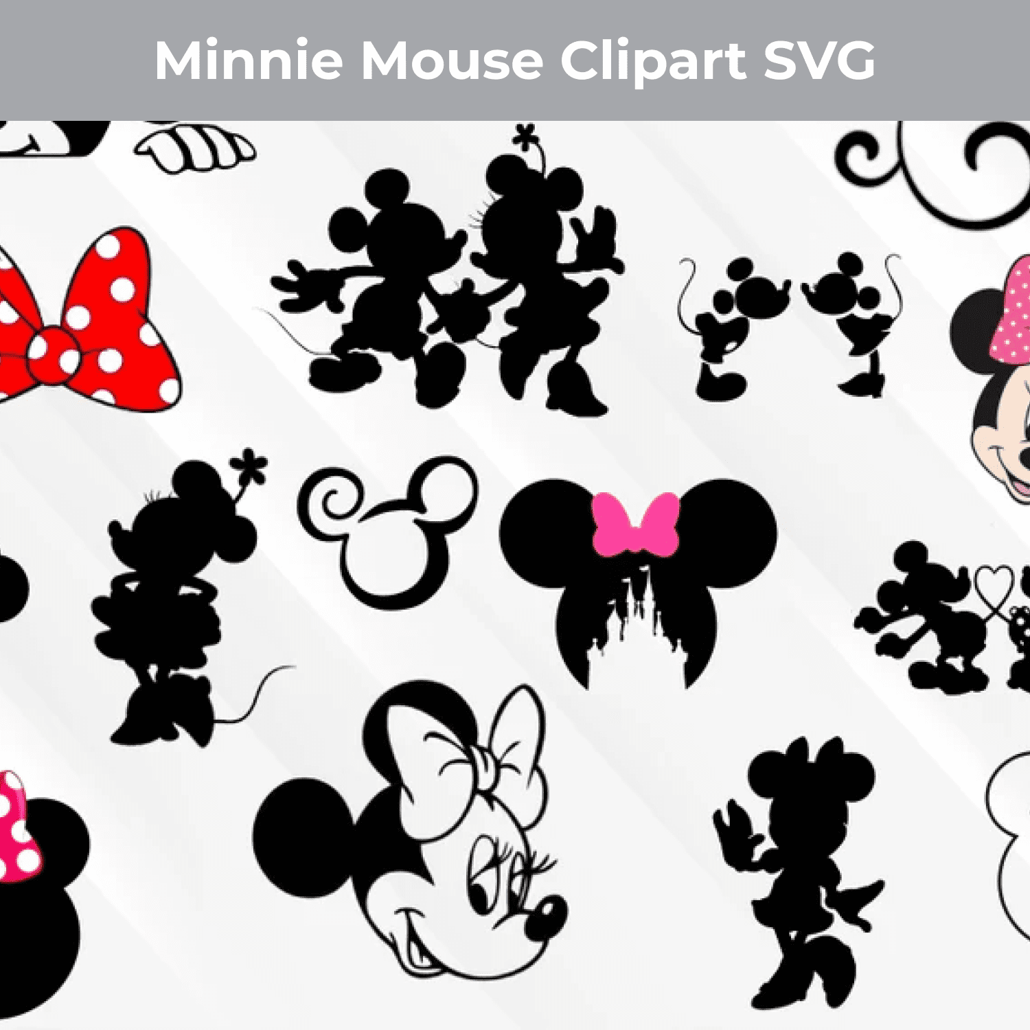 Minnie Mouse Clipart SVG Digital Download cover.