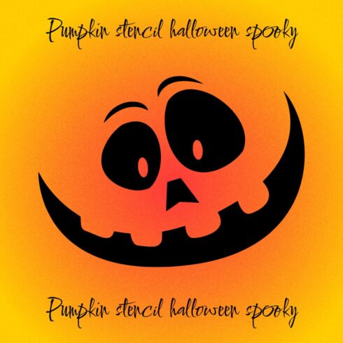 Pumpkin Stencil Halloween Spooky - Bright Colorful Image.