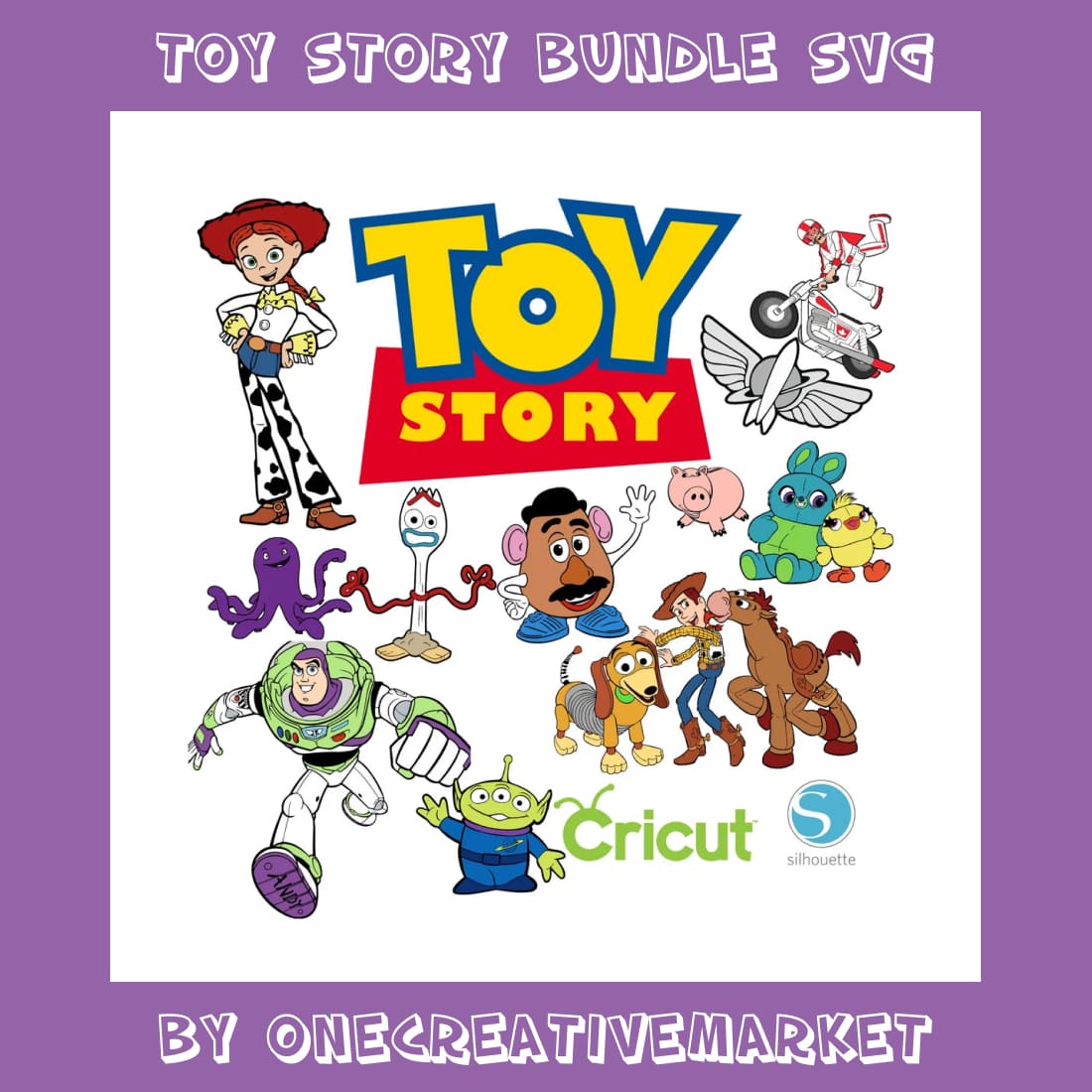 65 Toy Story Bundle SVG for Cricut and Silhouette Cutting Machines.