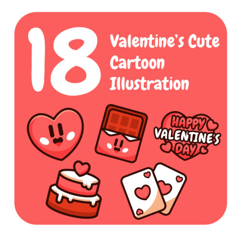 Valentine's Cute Cartoon Illustration facebook.