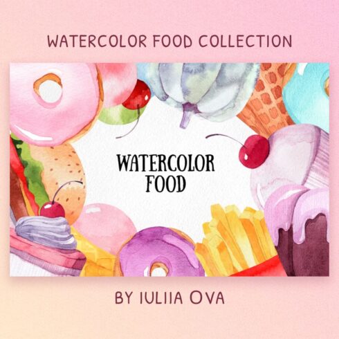 Watercolor food collection.