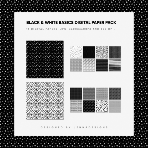 Black & White Basics Digital Paper Pack.