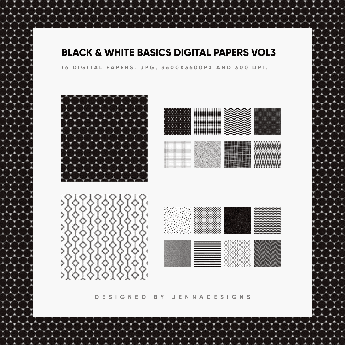 Black & White Basics Digital Paper Pack Vol. 3.