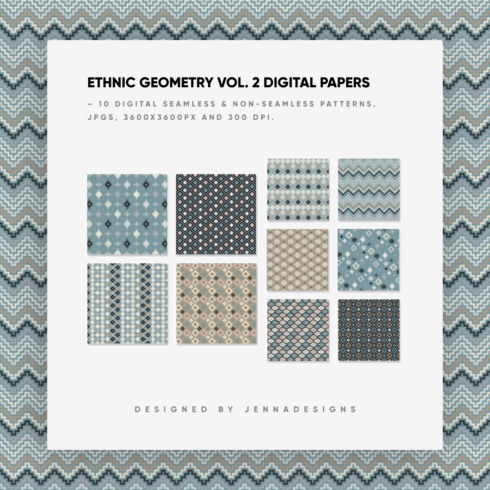 Ethnic Geometry Vol. 2 Digital Papers.