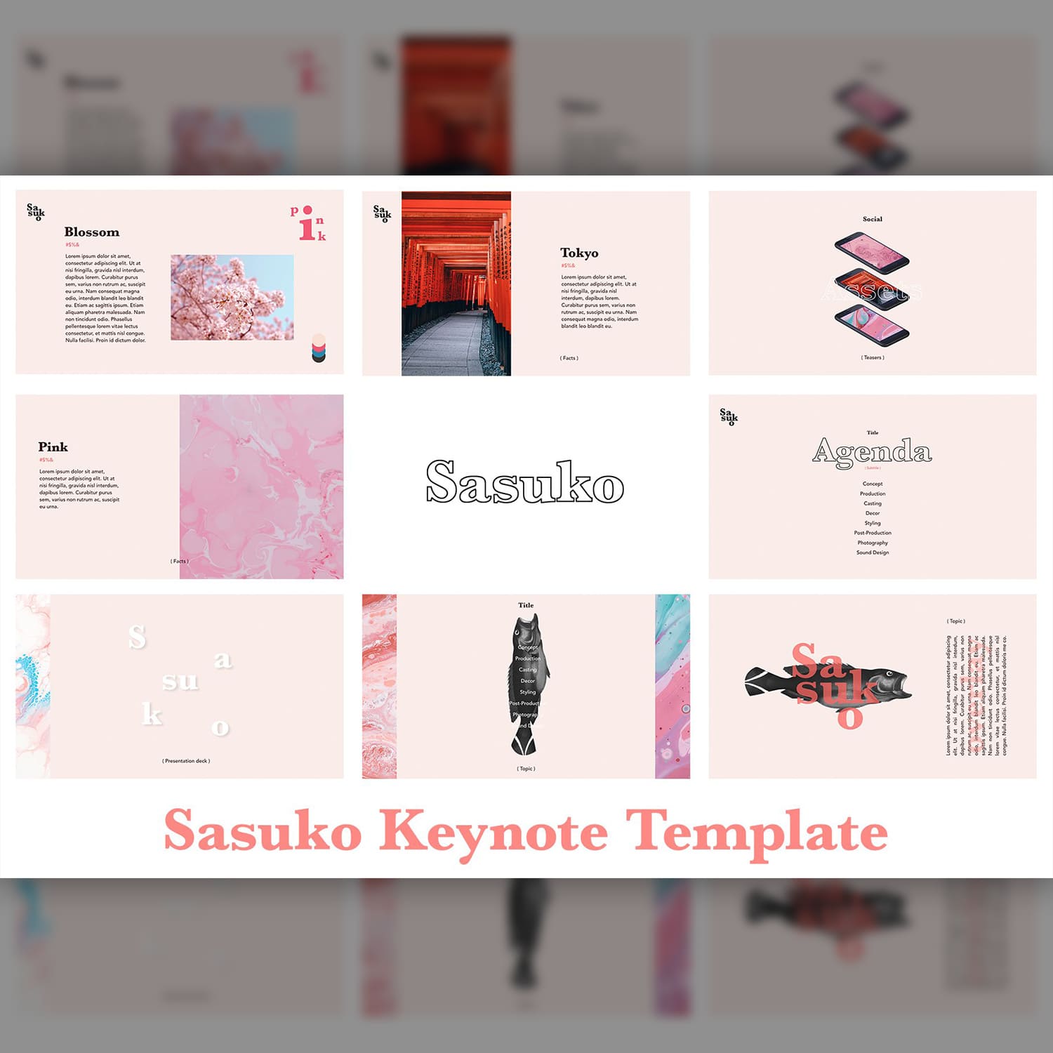 Sasuko Keynote Template cover.