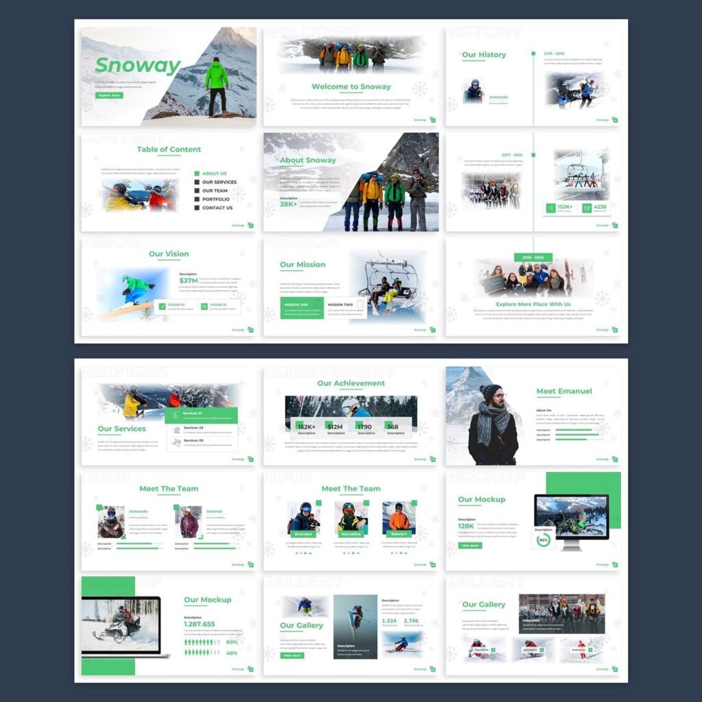 Snoway - Hiking Powerpoint Template – MasterBundles