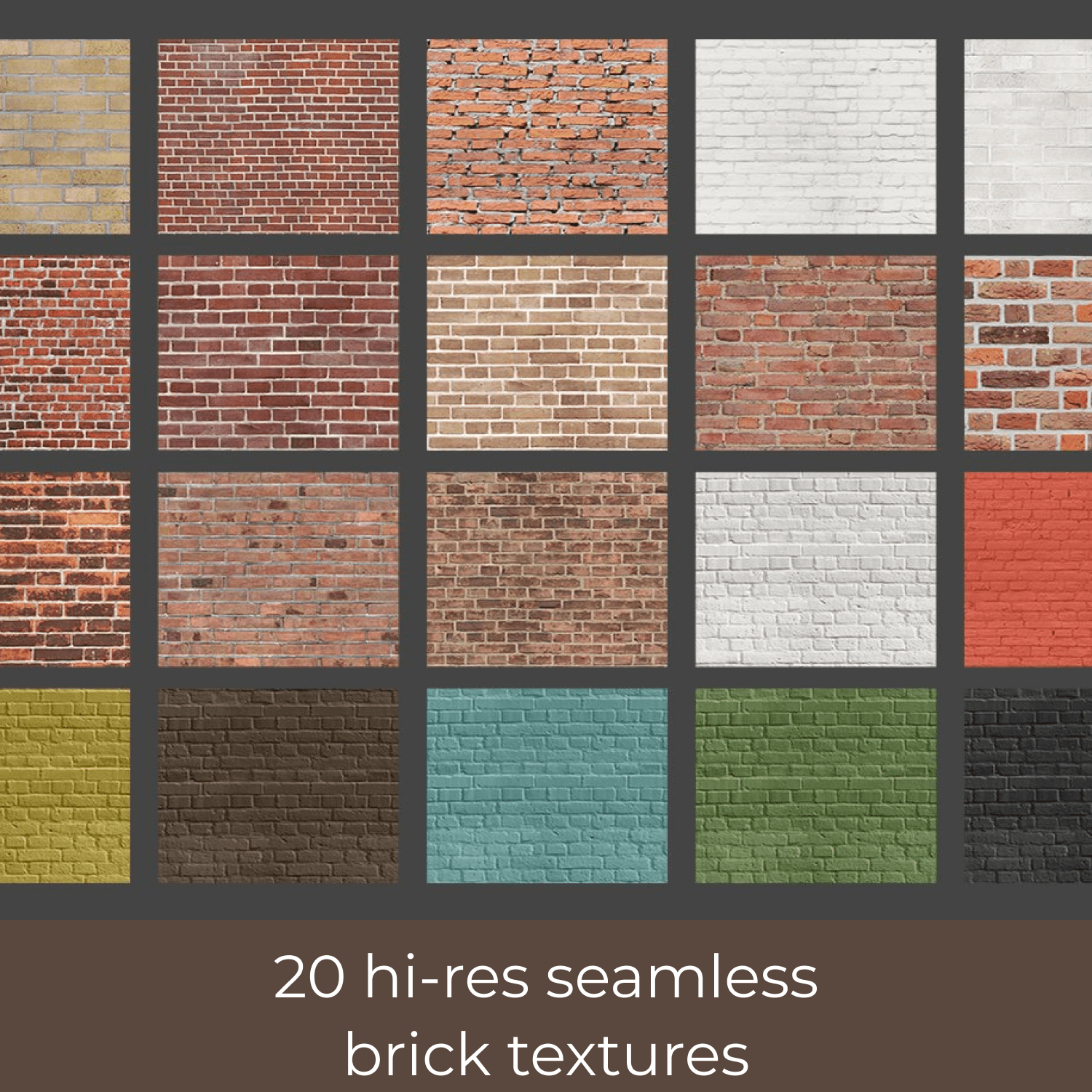 20 Hi-Res Seamless Brick Textures.