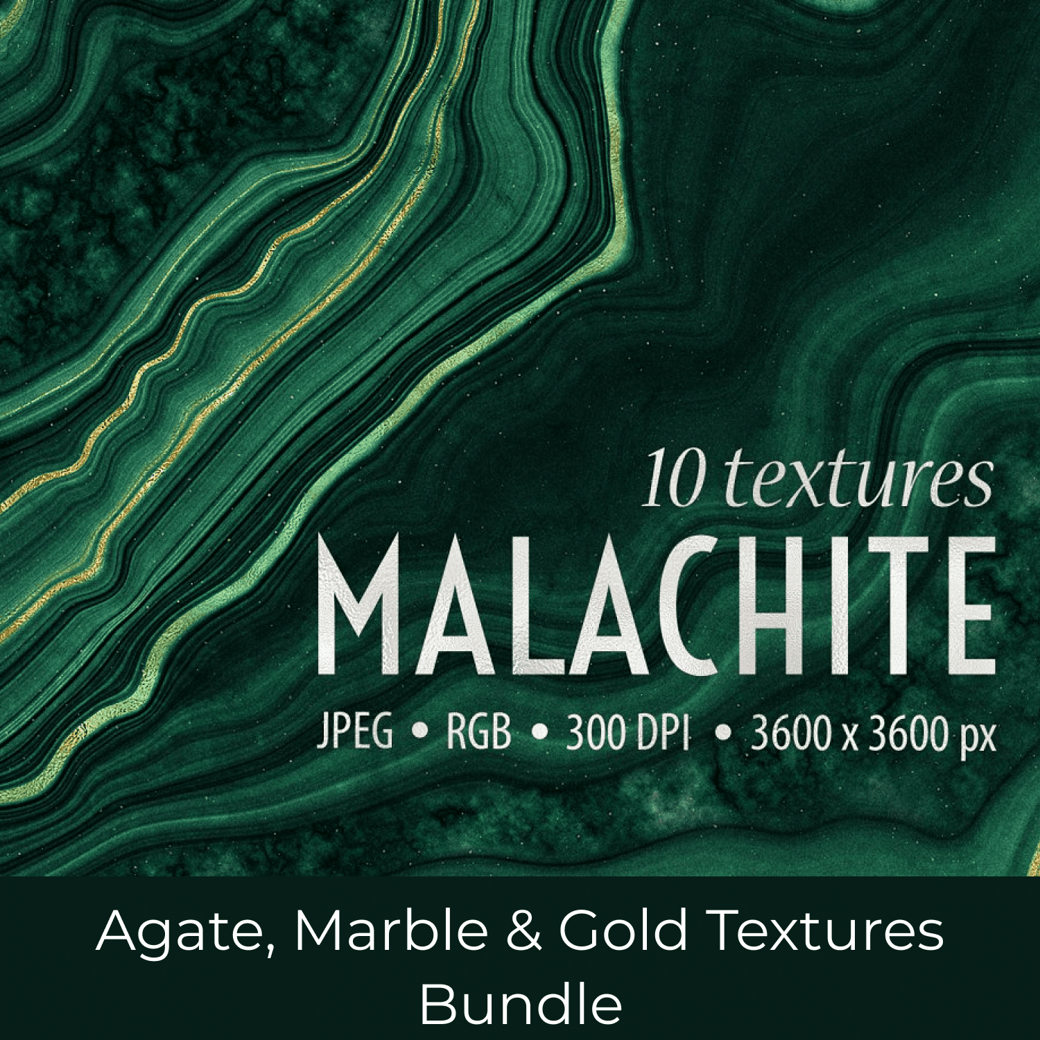 Agate, Marble & Gold Textures Bundle cover.