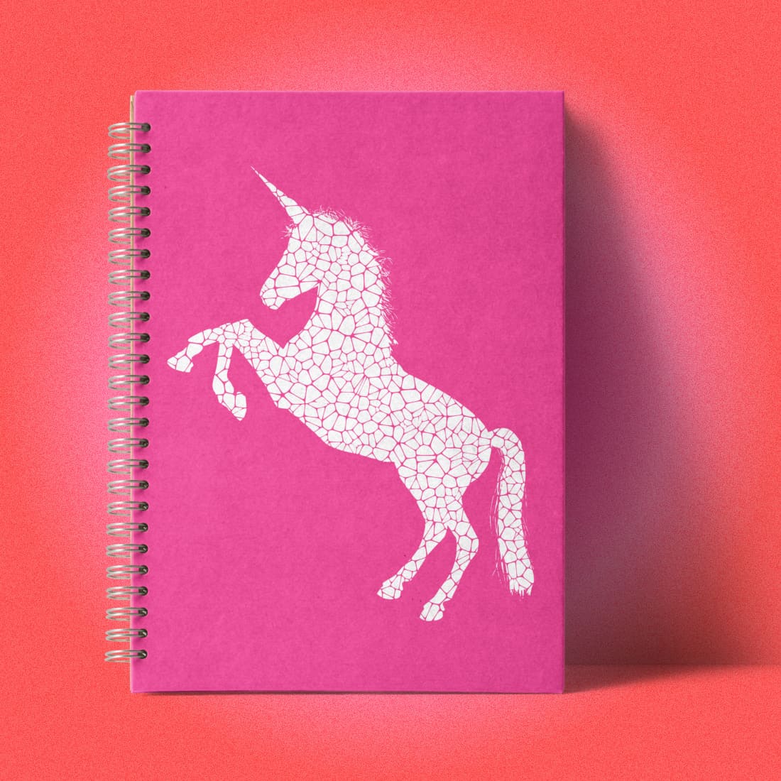 Animal Horn Rainbow Horse on pink Notebook.