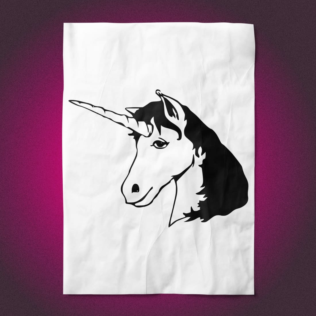 Animal Horse Mythical Unicorn on the Paper.