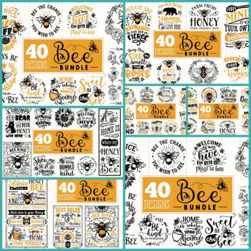 Large collection of bee themed stickers.