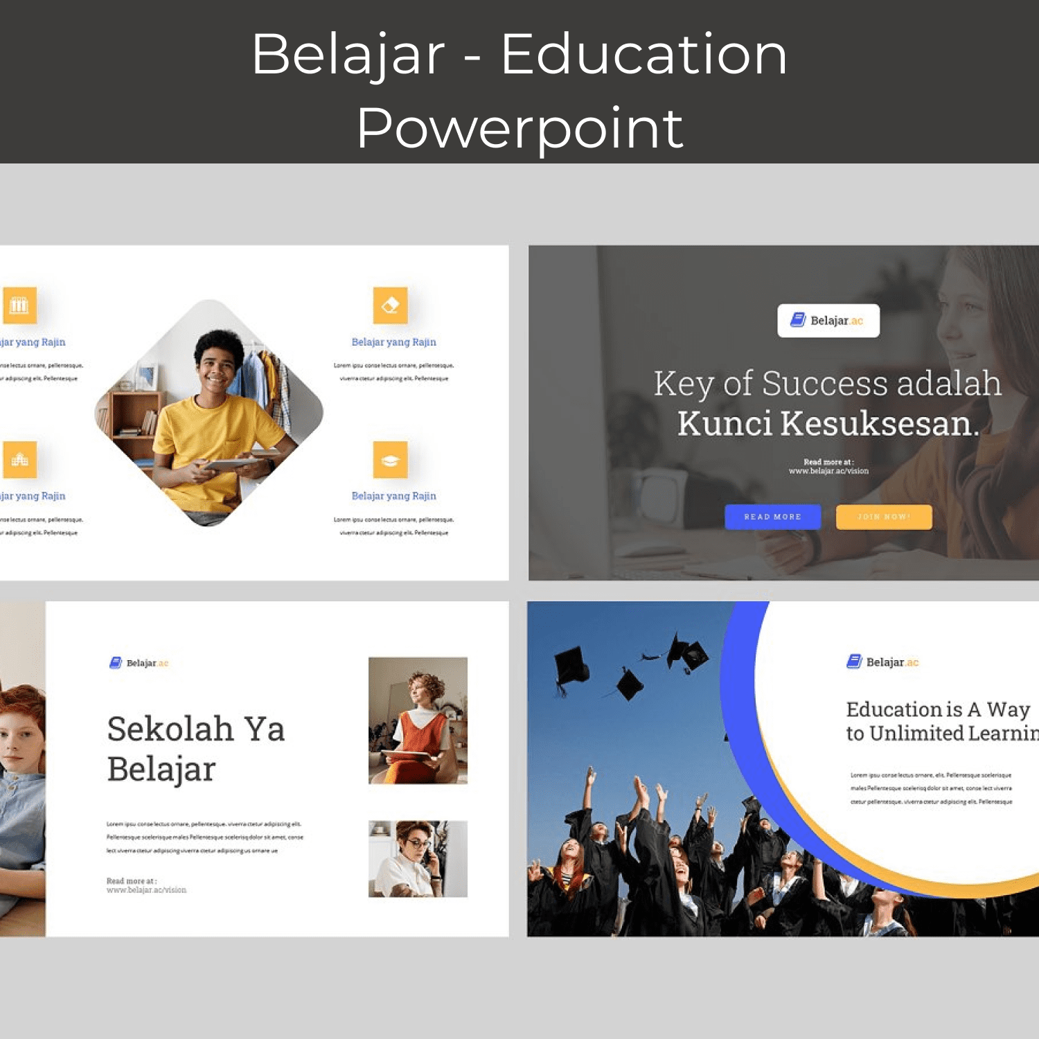 Belajar - Education Powerpoint cover.