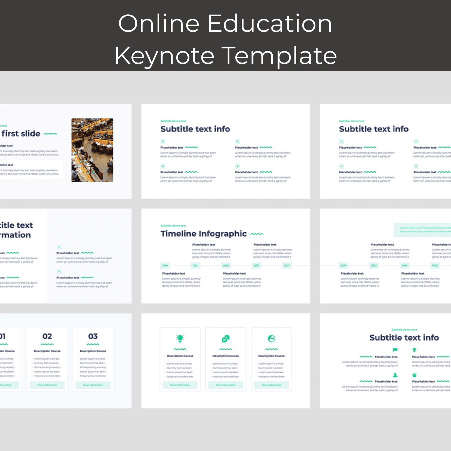 Online Education Keynote Template cover.