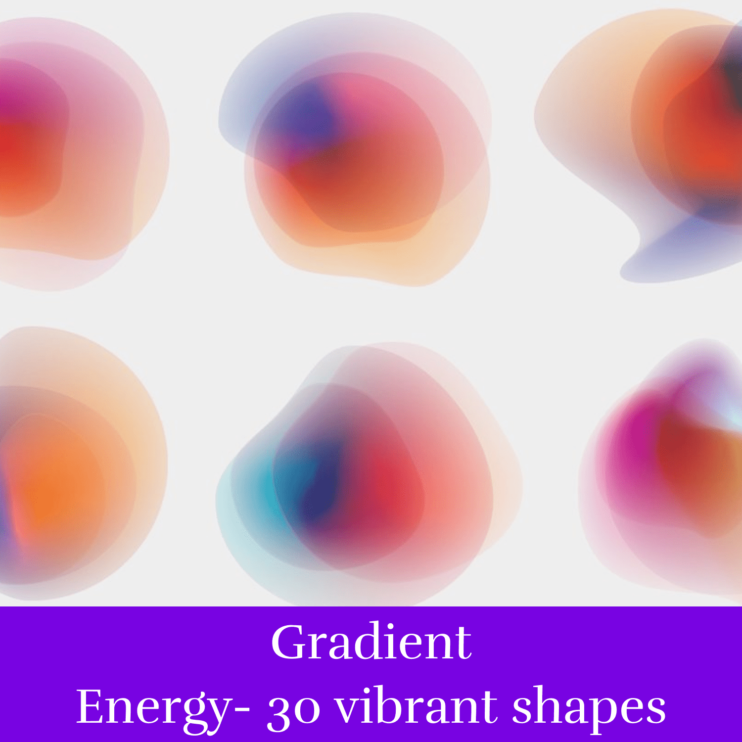 Gradient Energy- 30 Vibrant Shapes cover.
